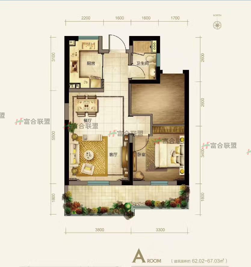 A户型：一房两厅一厨一卫62m²(1).jpg