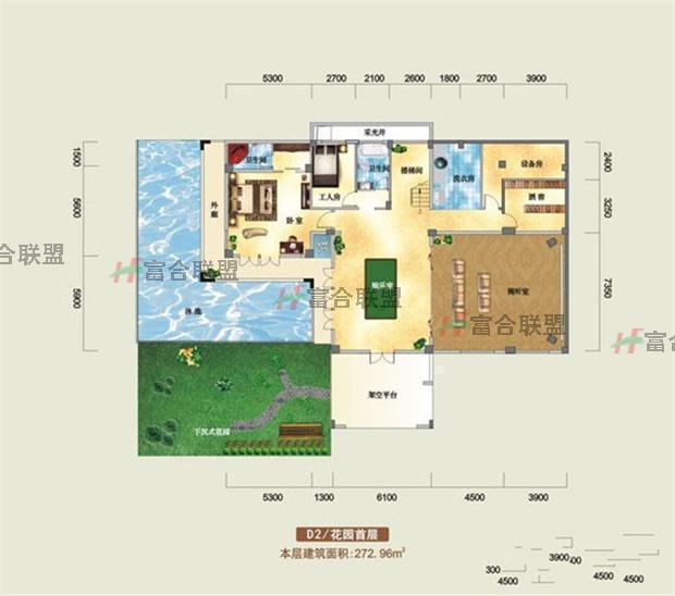鸿洲江山云庭别墅D2户型（首层） 2室1厅2卫272.96㎡.jpg