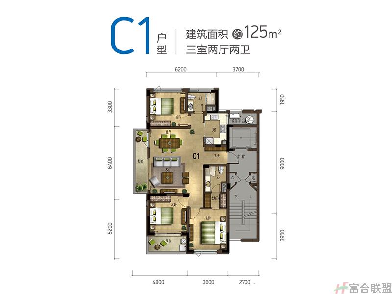 C1户型三房两厅125㎡.jpg