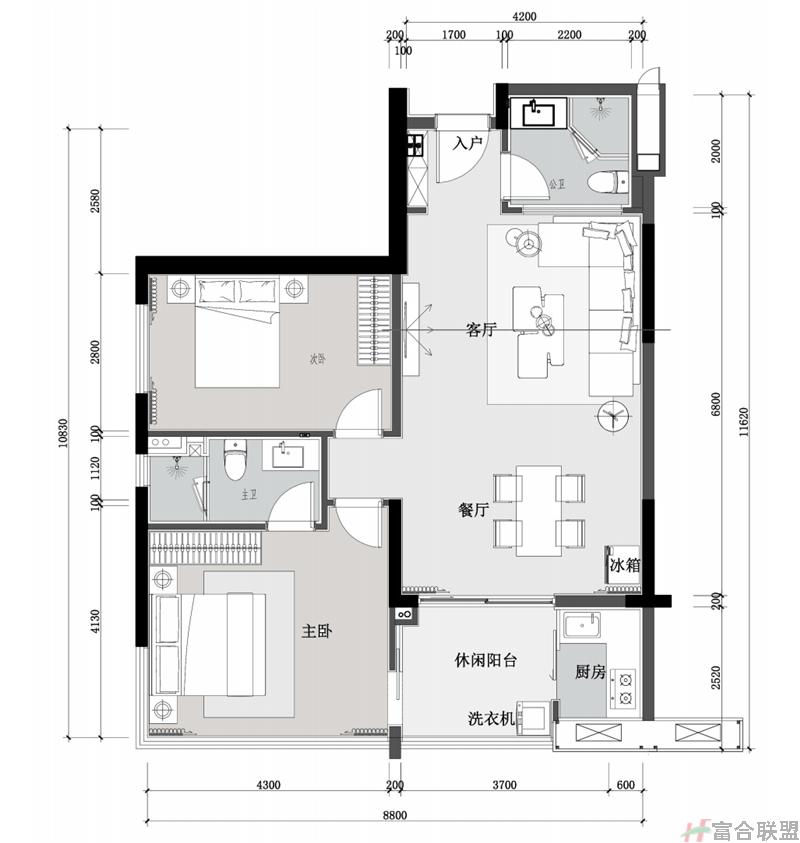 2室2厅2卫 建筑面积107.64㎡.jpg