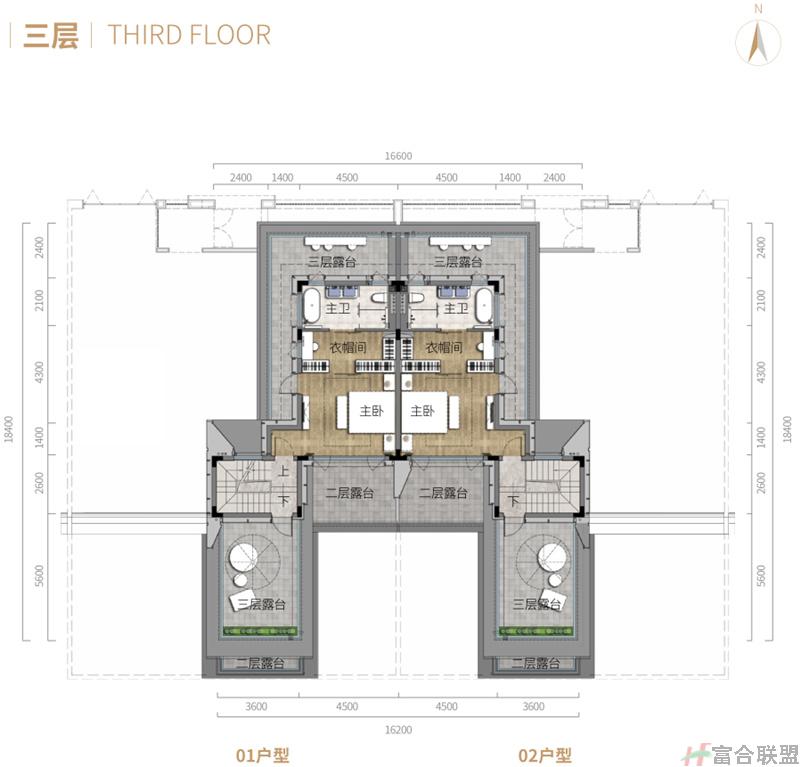 别墅三层 3房3厅3卫 建筑面积195-218平米.jpg